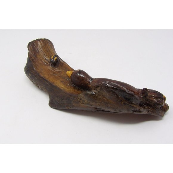 Vintage Hand Carved Hand Painted Wood Duck and Bee on Limb signed Ella Hobgood 1 - Picture 7 of 10